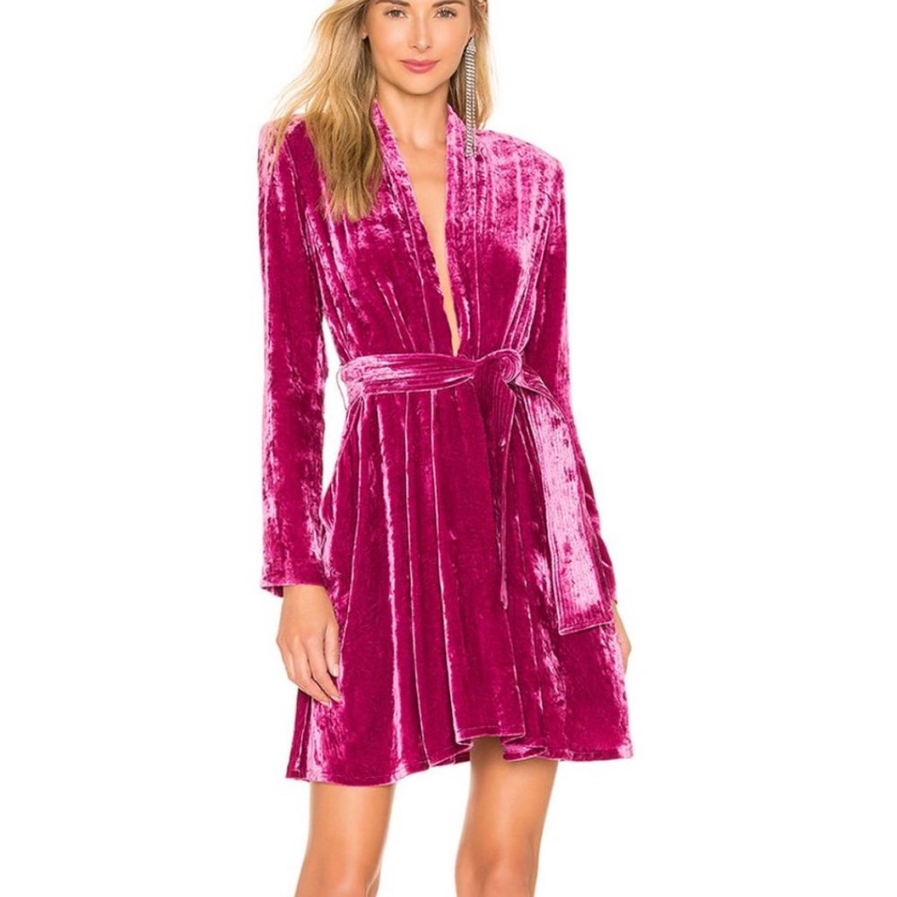 ALC Kiera pink velvet dress 4